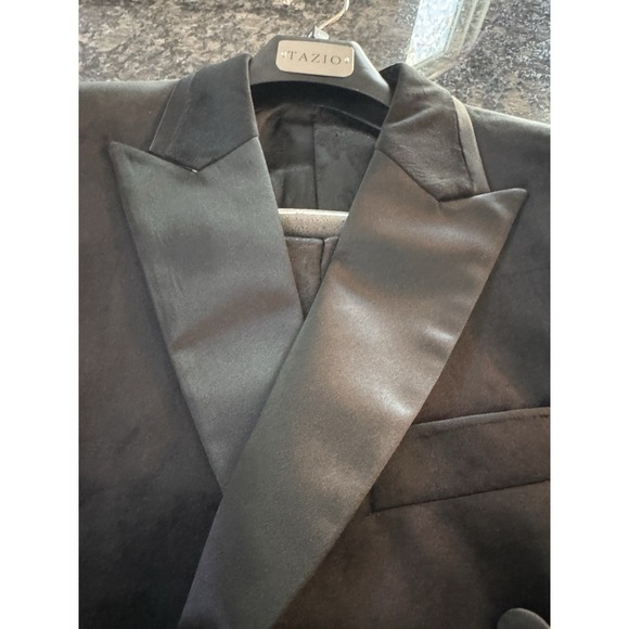 Tazio super 100 Pure wool tuxedo blazer Tux Jacket, Suit Jacket $469 NWT Black - Picture 12 of 13